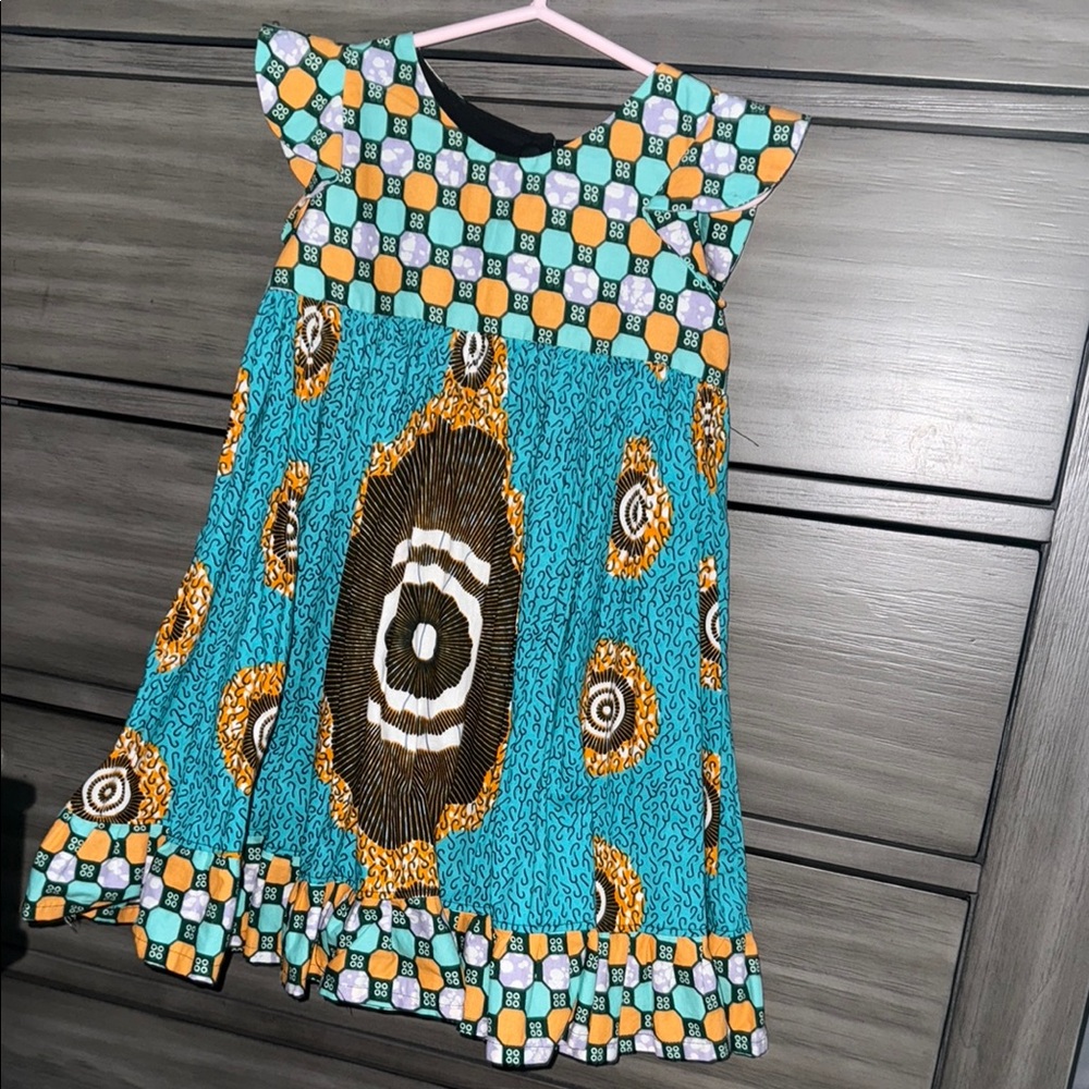 Blue and White Casual Sundress with Flutter Cap Sleeves 4T EUC